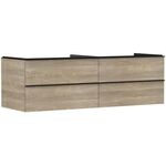 HG Waschtischunterschrank Xelu Q 1560x485x550mm Ei na Griff mattschwarz