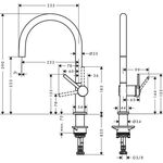 Einhebel-Küchenmischer Talis M54 ComfortZone 220, Eco, 1 jet mattschwarz