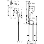 Einhebel-Küchenmischer Metris Select M71 ComfortZone 320, Eco, 1 jet, sBox chrom