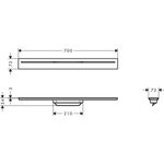 HG Fertigset AXOR Drain Duschrinne 700mm brushed gold optic