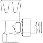OV Handregulierventil Baureihe HR PN 10, Handrad weiß, Eck, DN 20, 3/4Zoll