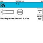 Flachkopfschraube DIN 85/ISO 1580 Schlitz M2x 10 A 4 1000 Stück - VPE: 1000