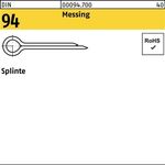 Splinte DIN 94/ISO 1234 2x 10 Messing 100 Stück - VPE: 100