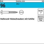 Holzschraube DIN 96 Halbrundkopf Schlitz 4x 30 A 2 200 Stück - VPE: 200