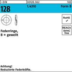 Federring DIN 128 B 4 1.4310 1000 Stück - VPE: 1000