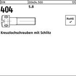 Kreuzlochschraube DIN 404 Schlitz M6x 16 5.8 100 Stück - VPE: 100