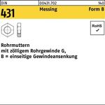 Rohrmutter DIN 431 BG 1/2 SW32 Messing 50 Stück - VPE: 50