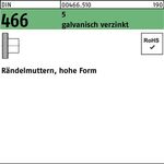 Rändelmutter DIN 466 hohe FormM5 5 galv.verz. 100 Stück - VPE: 100