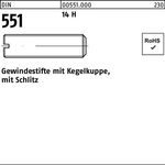 Gewindestift DIN 551 Kegelkuppe/Schlitz M6x 6 14 H 1000 Stück - VPE: 1000