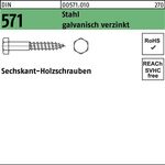 Sechskantholzschraube DIN 571 12x 50 Stahl galv.verz. 100 Stück - VPE: 100