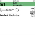 Sechskantholzschraube DIN 571 7x 80 Stahl feuerverz. 200 Stück - VPE: 200