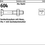 Senkschraube DIN 604 Nase/6-ktmutter M16x 45 Mu Stahl 4.6 50 Stück - VPE: 50