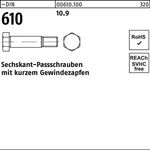Sechskantpassschraube DIN 610 kurzem Gewindezapfen M16x 50 10.9 10 Stück - VPE: 10