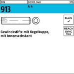 Gewindestift DIN 913 Kegelkuppe/Innen-6kt M24x 40 A 4 10 Stück - VPE: 10