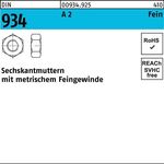 Sechskantmutter DIN 934 M18x 1,5 A 2 (- 70) 10 Stück - VPE: 10