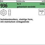 Sechskantmutter DIN 936 links M16 -LH 14 H galv.verz. 50 Stück - VPE: 50