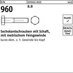 Sechskantschraube DIN 960 Schaft M14x1,5x 70 8.8 50 Stück - VPE: 50