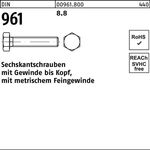 Sechskantschraube DIN 961 VG M10x1,25x 16 8.8 200 Stück - VPE: 200