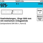 Gewindestange DIN 975 links M12 -LHx 1000mm A 2 1 Stück