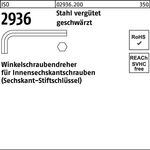 Winkelschraubendreher ISO 2936 Innen-6kt SW 3 Stahl vergütet geschw. 100St. - VPE: 100