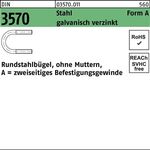 Rundstahlbügel DIN 3570 o.Mutter A 332/NW 300 Stahl galv.verz. 1Stück