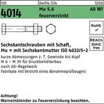 Sechskantschraube ISO 4014 Schaft M16x 65 Mu 5.6 W7 feuerverz. 25 Stück - VPE: 25