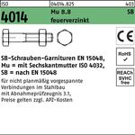 Sechskantschraube ISO 4014 Schaft/Mutter M27x 200 8.8 feuerverz. SB 1St.