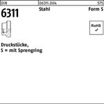Druckstück DIN 6311 Sprengring S 16 M8 Stahl 10 Stück - VPE: 10
