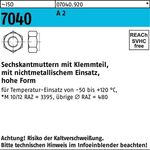 Sechskantmutter ISO 7040 Klemmteil M16 A 2 100 Stück - VPE: 100