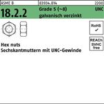 Sechskantmutter R 83934 UNC-Gewinde 5/16 Grade 5 (~8) galv.verz. 100St. - VPE: 100