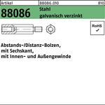 Sechskantabstandsbolzen R 88086 M5x 35/10 Innen/Außengew. Stahl gal Zn 100St. - VPE: 100