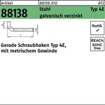 Schraubhaken R 88138 Typ 4E gerade M5x50x12 Stahl galv.verz. 100St. - VPE: 100