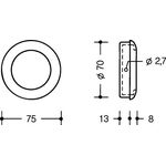 Einlassmuschel 538 MLB PA ma 98 signalweiß L.75mm B.75mm HEWI