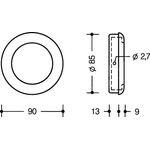 Einlassmuschel 538 MLB PA ma 98 signalweiß L.90mm B.90mm HEWI