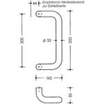 Stoßgriff 550.33BGKLT PA Farb-Nr.98m A.300mm L.333mm B.145mm HEWI