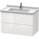 Duravit Waschtischunterbau L-CUBE 820x469mm 2 Schubk we hgl La ES Ah mitte