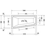 Trapez-Whirlwanne Duravit No.1 weiß Jet-Project 1500x800mm