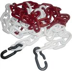 Absperrkette Polypropylencarbonat rot/weiß 9mm L.3m m.2 Universalhaken