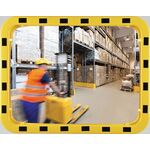 Sicherheits-/Verkehrsspiegel H800xB1000mm Acryl,gelb/schwarz ca110Grad-Blick 27m