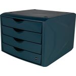 Schubladenbox m.Auszugssperre 4 Schubl.blau H215xB265xT332mm HELIT