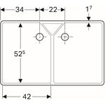 Geberit Mehrzweckbecken PUBLICA mit Überlauf 900x560x250mm weiß
