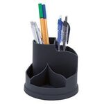 Stifteköcher 12x12x11cm 5Fächer rund drehbar Polystyrol schwarz