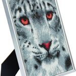 Crystal Art Schneeleopard 21x25cm