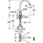 Grohe Spültisch-Einlochbatterie COSTA 1/2Zoll ND chr