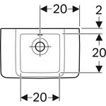 Geberit Handwaschbecken RENOVA PLAN o HL mit Überlauf 400x250mm weiß KT