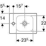 Geberit Handwaschbecken iCon 380x280mm o ÜL m Hahnloch links weiß KT