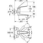 Grohe EH-WTbatt EUROECO SPECIAL 1/2Zoll Ausldg 257mm S-Anschlüsse chr