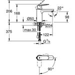 Grohe EH-WTbatt EUROSMART C 1/2Zoll M-Size versenkbare Kette chr