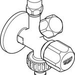 Grohe WAS Kombi-Eckventil 3/8 Schubros d= 55mm selbstd chr