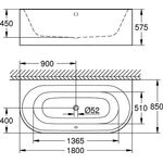 Grohe Vorwandbadewanne ESSENCE 1800x850mm m ÜL awe